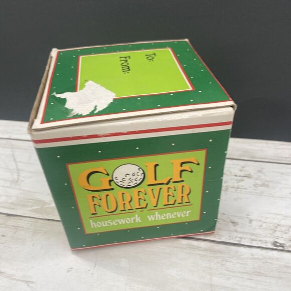 Vintage Golf Forever Housework Work Whenever Ceramic Porcelain Coffee Tea Mug - Picture 10 of 12